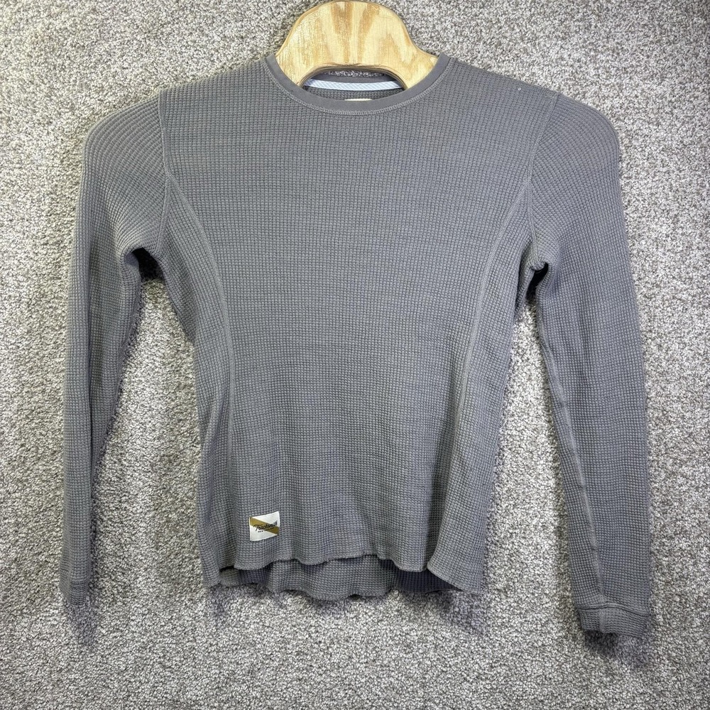 Tracksmith Shirt Womens Medium Gray Thermal Merino Wool Long Sleeve Running Top